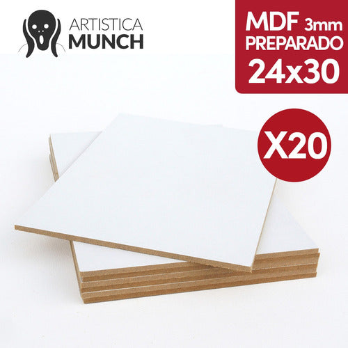 Fime Mdf 3Mm Preparado 24X30 Cm Blanco Acrilico Oleo X 20 0