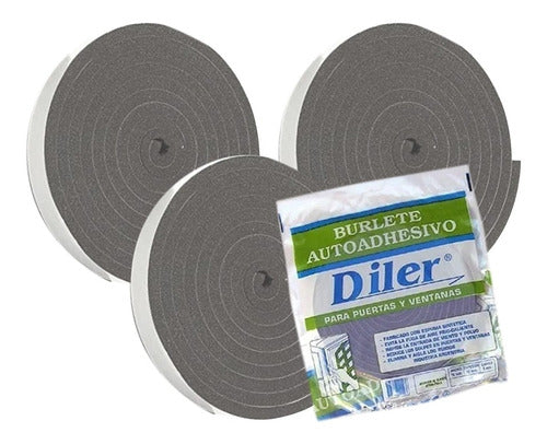 Diler 3x Self-Adhesive Foam Weatherstrip 10x10x5 Door/Window 0