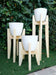 Nordic Plant Stands Set of 3 + 3 Bright White Matte Pots Size 18 6