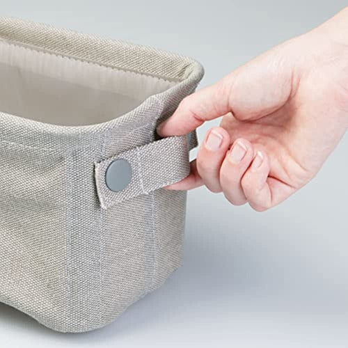 mDesign Soft Cotton Fabric Bathroom Storage Bin - Light Gray 4