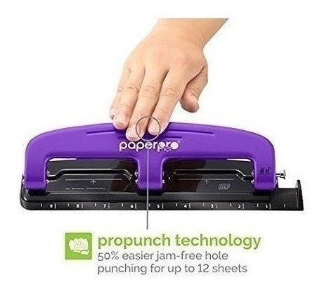 Bostitch Paperpro 3-Hole Punch, 20 Sheet Capacity 2220, Purple 1