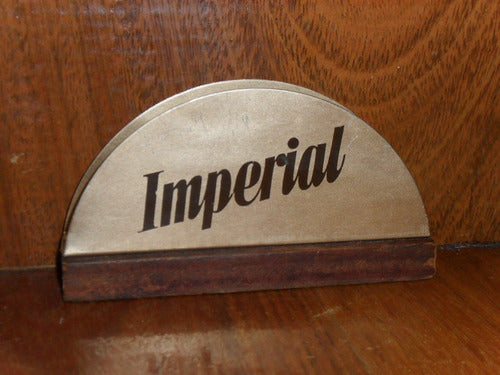 Servilletero Quilmes Imperial Metal Y Madera 0