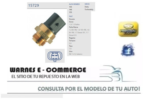 MD / MTE Thomson Bulbo Electroventilador Iveco Daily / Alfa Romeo 145 146 155 1