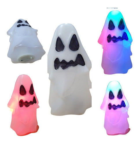 Fantasma Halloween X 3 Unid C/ Luz Plástico -7 X 12 Cm -deco 5