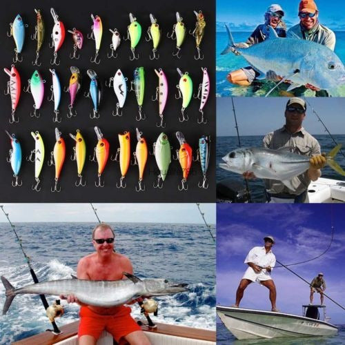 Clases De 30pcs De Crankbaits De Señuelos De Pesca Dura Con 1