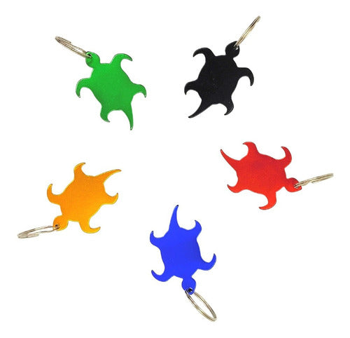 Set of 20 Turtle Keychain Bottle Openers Metal Souvenirs Mix Colors 1