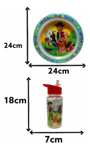 Bel Gioco La Granja De Zenon Plate and Straw Top Bottle Set for Kids Premium Quality 4