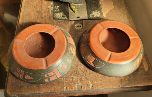 Ceramic Ashtrays with Andean Glazed Detail 4