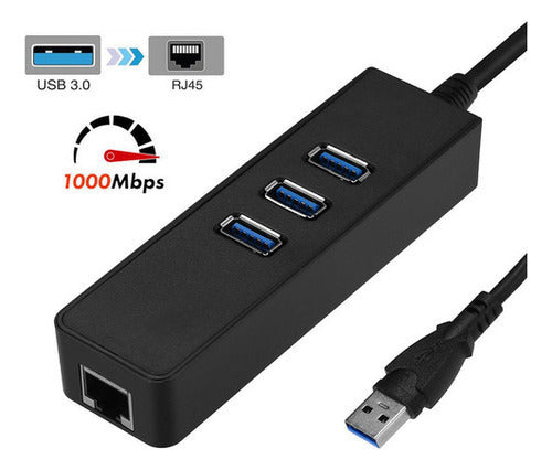 3 Port USB 3.0 Hub with Gigabit Ethernet Adapter 4