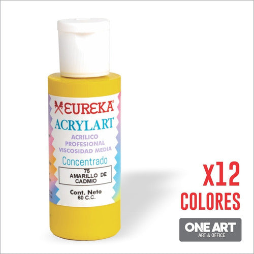 Eureka Professional Acrylic 60ml X 12 Common Colors Set 1