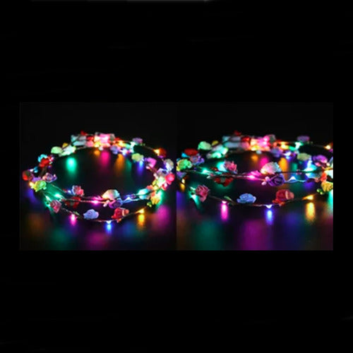 Party Hippie Multicolor Led Flower Headband 1