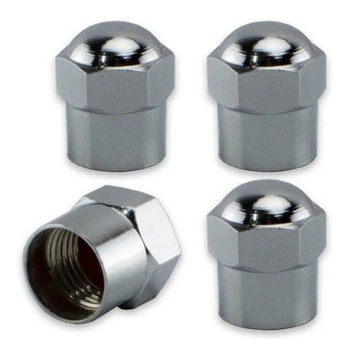 Kit of 5 Chrome Valve Caps for Cars and Trucks 0