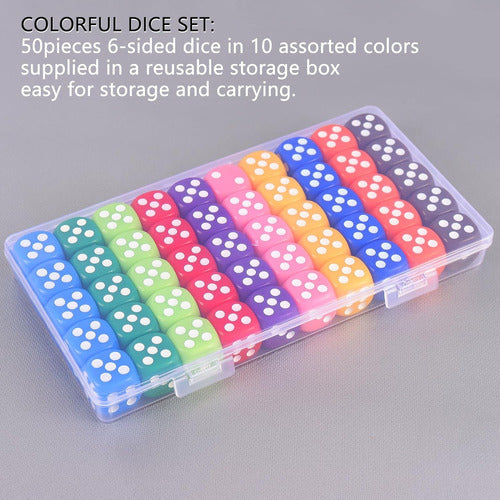 Conjunto De Dados Coloridos Para Juegos, 50 Piezas De 12 Cm 2