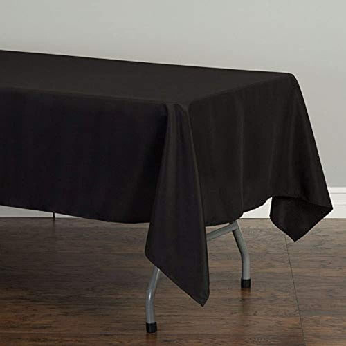 Mantel De Poliester Rectangular De 60 X 102 Pulgadas Negro 0