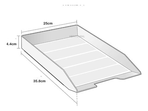 Acrimet Black Stacking Document Tray - Set of 6 Units 1