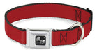 Buckle-Down Dog Collar with Seatbelt Buckle - Red Christmas 0