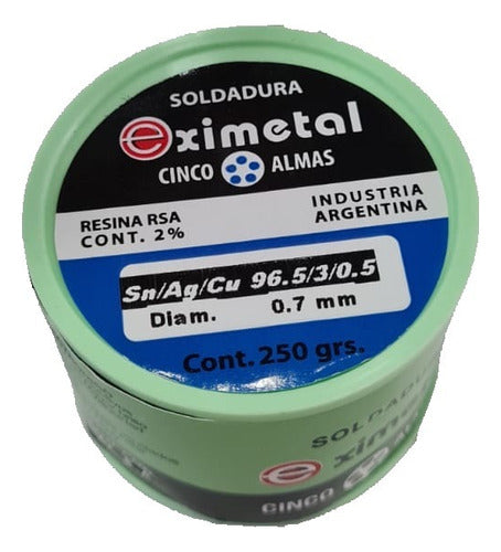 Eximetal Lead-Free Tin 0.7 Mm 250Gr Sn 96.5 Ag 3 Cu 0.5 0