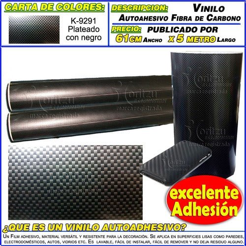 Moritzu Vinyl Self-Adhesive Carbon Fiber Moldable 61cm 1