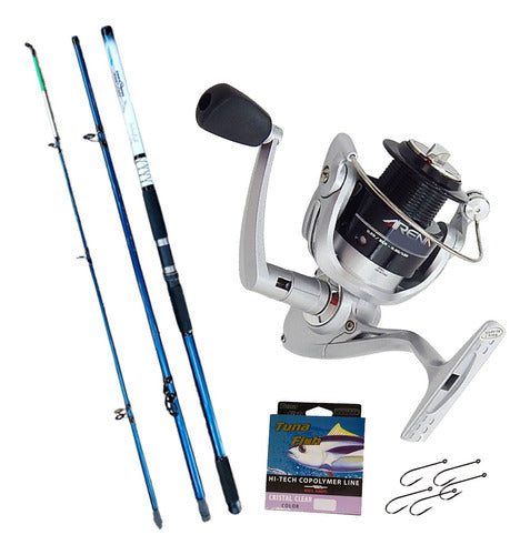 Combo Pesca Caña 4.20 + Reel Frontal + Accesorios Explorer 0