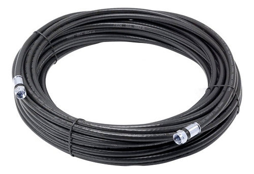 20 Metros De Cable Coaxil Rg-6 Negro Armado Con Conectores 0