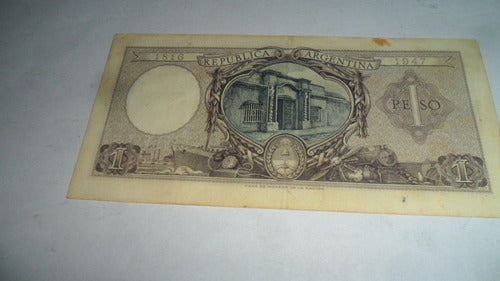 Billete Argentina 1 Peso Serie B 1947 1