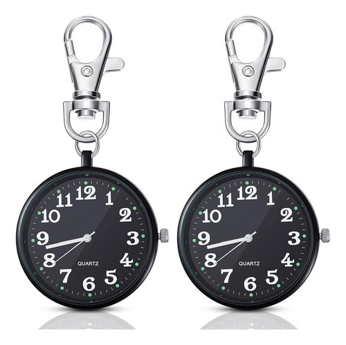 Reloj De Bolsillo Cuarzo Redondo Unisex, Negro, 2 Pie 0