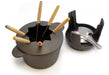 Premium Dark Grey Cast Iron Fondue Set for 6 People with Forks - Limited Offer 2