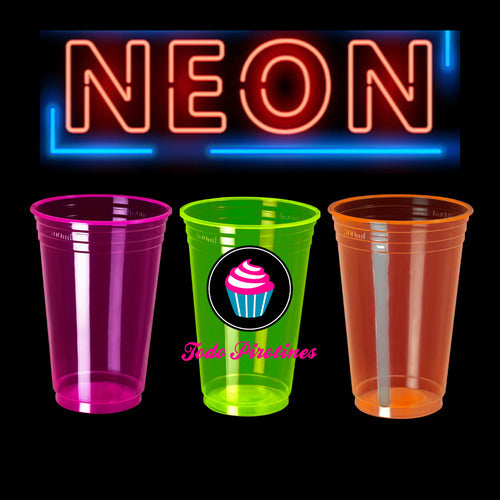 250 Neon Plastic Cups Glow in the Dark with Black Light Ideal for Events 7