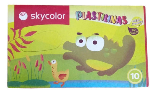 Plastilina Skycolor Escolar Colores Surtidos Caja X10 0