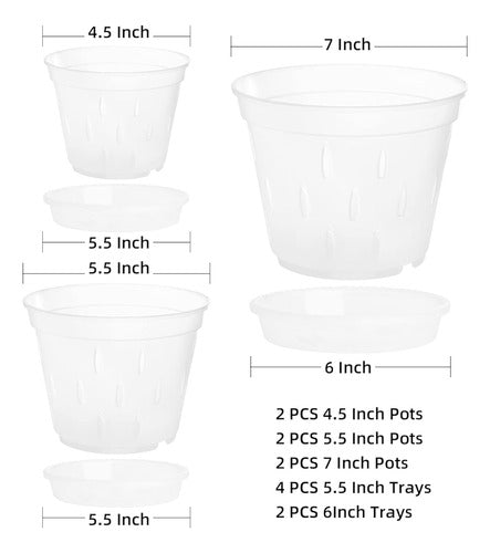 Truedays Orchid Pots with Holes - Plastic Flower Planters 1