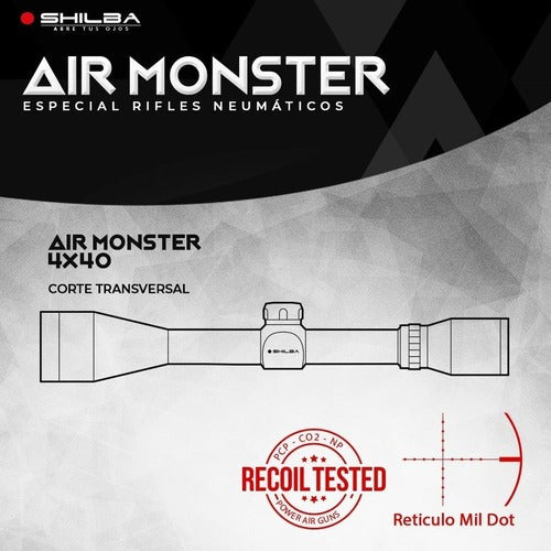 Mira Shilba Air Monster 4 X 40 Mm Mil Dot Con Anilla Montaje 3