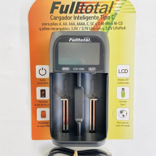 Combo Cargador Usb Inteligente Pilas Recargables D 9000 Mah 5