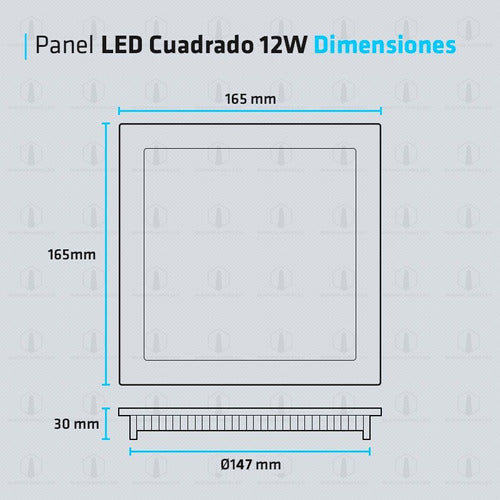 Square 12W LED Recessed Spot Panel with White Frame 4