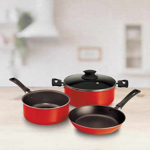 Jovifel Batería Cocina Set De Ollas Sartén 3 Piezas Piamonte 1