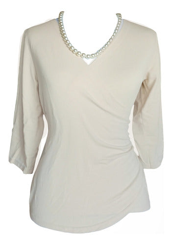 BLACKIE Elegant Beige Blouse for Women 0