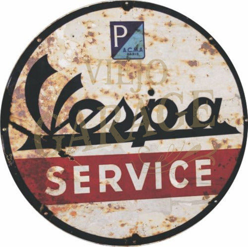 Viejo Garage Chapas Vintage - Vintage Round Metal Signs Combo - 20cm Diam X4 Units 0