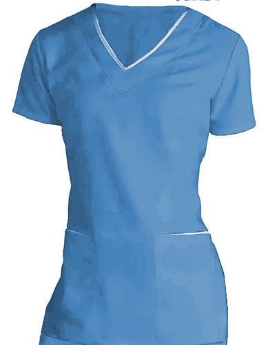 Fitted Medical Jacket with V-Neck and Spandex Trims 21