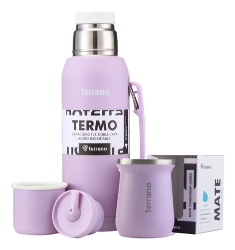 Terrano Set Matero Terrano Lila 1 | Termo | Mate | Tapón Extra De Regalo 0