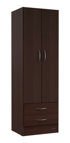 Placard 2 Doors 2 Drawers Coated in Chocolate 55976 Luico 2