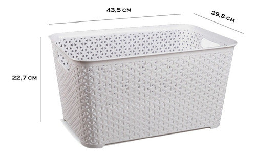 Plastic Rattan Organizer Basket Medium Size by Colombraro 15