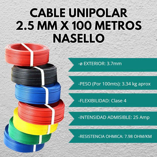 CONDUELEC Unipolar Electric Cable 2.5 mm x 100 Meters 6