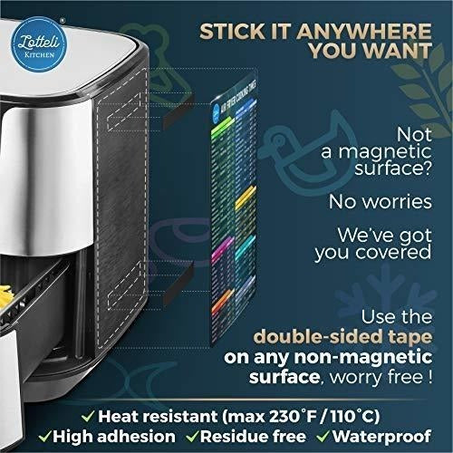 Lotteli Kitchen Air Fryer Magnetic Cooking Time Sheet Set 4