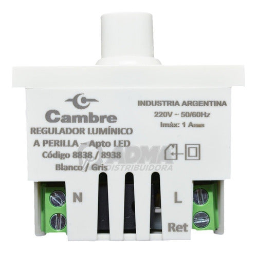 Módulo Dimmer Cambre Regulador De Luz Apto Led 8838 Pack X4 3