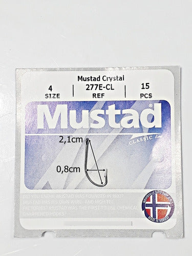 Mustad Crystal Hook 277 E-CL #4 Ojal Ideal for Pejerrey Fishing 1