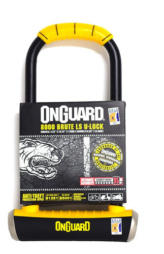 OnGuard Brute LS 8000 U-Lock with 5 Keys - 115x260 0