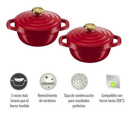 Set 2 Mini-cocotte 11cm - Rojo Air 5