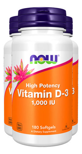 Vitamina D3 1000 Iu Now Foods 180softgels Importado 3un 0