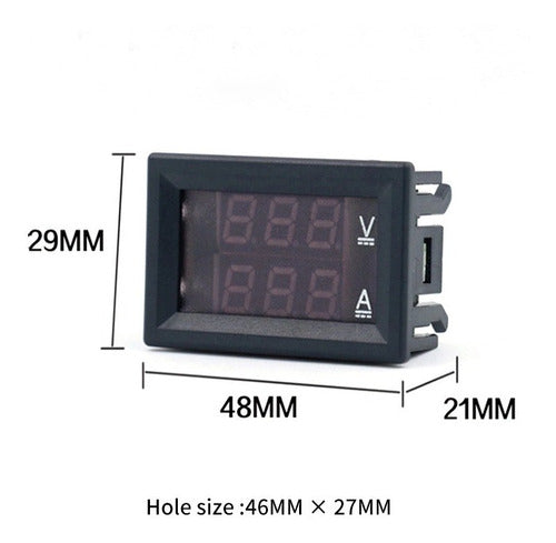 Voltímetro E Amperímetro Digital Led Dc 0-100v 50a C/ Shunt 2