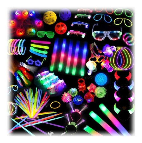 Combo Party Pack 100% Neon + Fluorescent Cotillion 215 Pieces 1