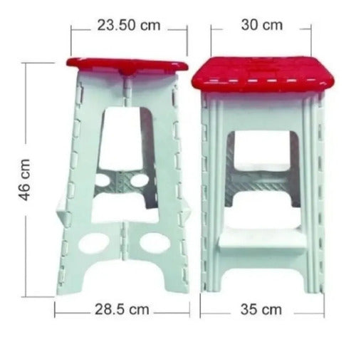 Folding Plastic High Bench Reinforced Colors 33